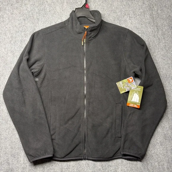 Ozark Trail Men's SMALL Polar Fleece Jacket BLACK Zip Front Mock Neck New - Picture 1 of 11